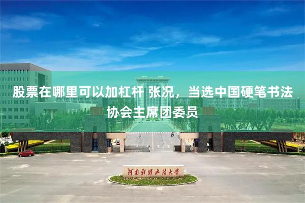 股票在哪里可以加杠杆 张况，当选中国硬笔书法协会主席团委员