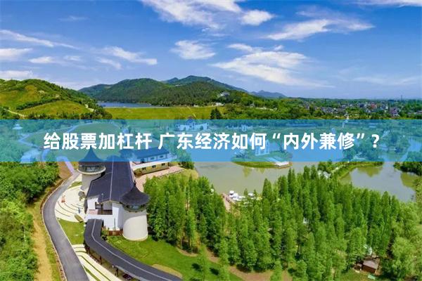 给股票加杠杆 广东经济如何“内外兼修”？