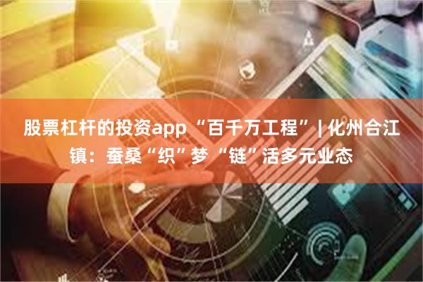 股票杠杆的投资app “百千万工程” | 化州合江镇：蚕桑“织”梦 “链”活多元业态