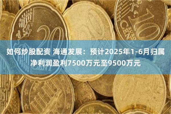 如何炒股配资 海通发展：预计2025年1-6月归属净利润盈利7500万元至9500万元