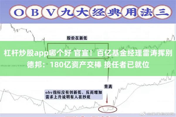 杠杆炒股app哪个好 官宣！百亿基金经理雷涛挥别德邦：180亿资产交棒 接任者已就位
