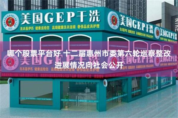 哪个股票平台好 十二届惠州市委第六轮巡察整改进展情况向社会公开