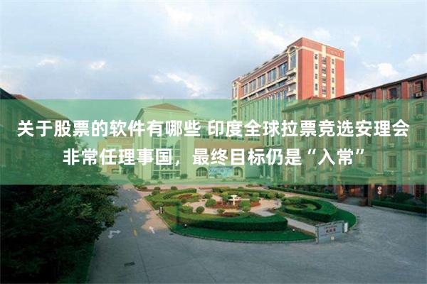 关于股票的软件有哪些 印度全球拉票竞选安理会非常任理事国，最终目标仍是“入常”