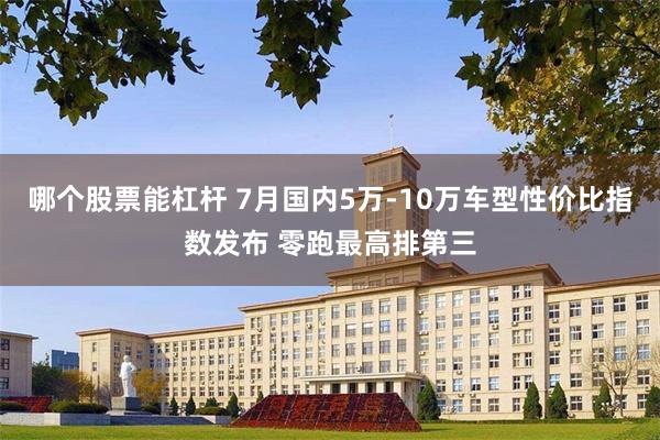 哪个股票能杠杆 7月国内5万-10万车型性价比指数发布 零跑最高排第三