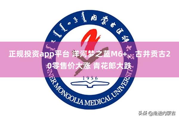 正规投资app平台 洋河梦之蓝M6+、古井贡古20零售价大涨 青花郎大跌