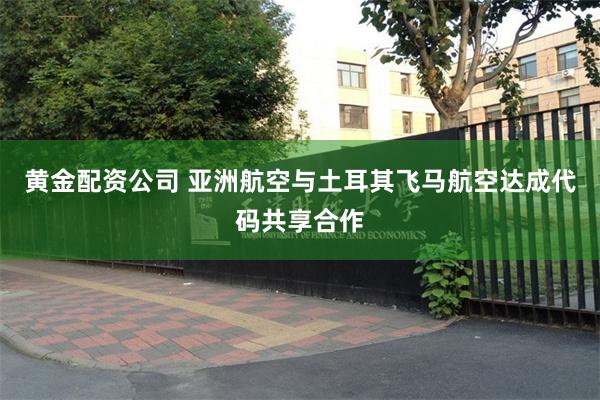 黄金配资公司 亚洲航空与土耳其飞马航空达成代码共享合作